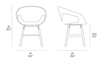 VAD WOOD IMBOTTITA - Upholstered fabric chair with armrests by Casamania & Horm - view 3